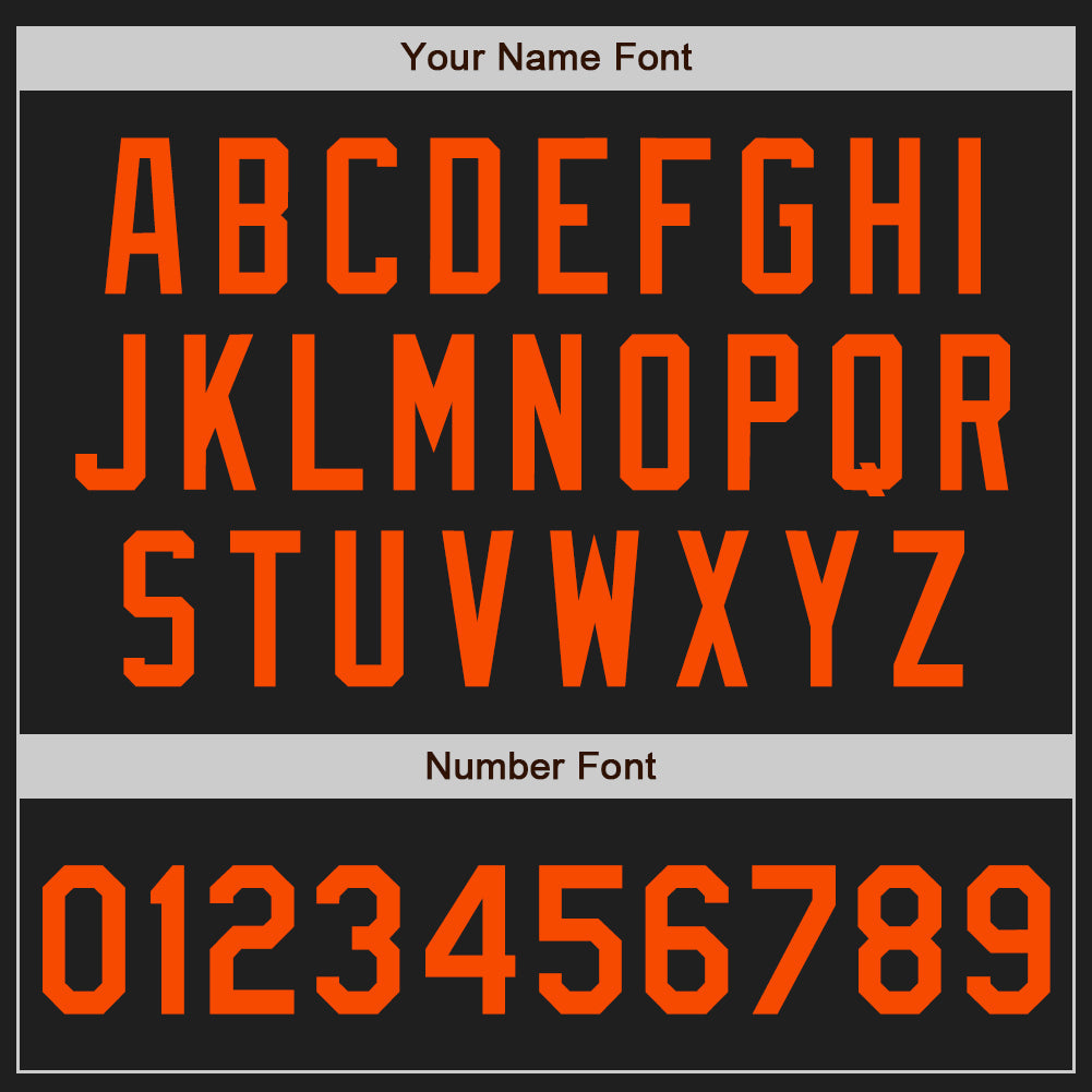 Custom Black Orange Authentic Baseball Jersey view 5