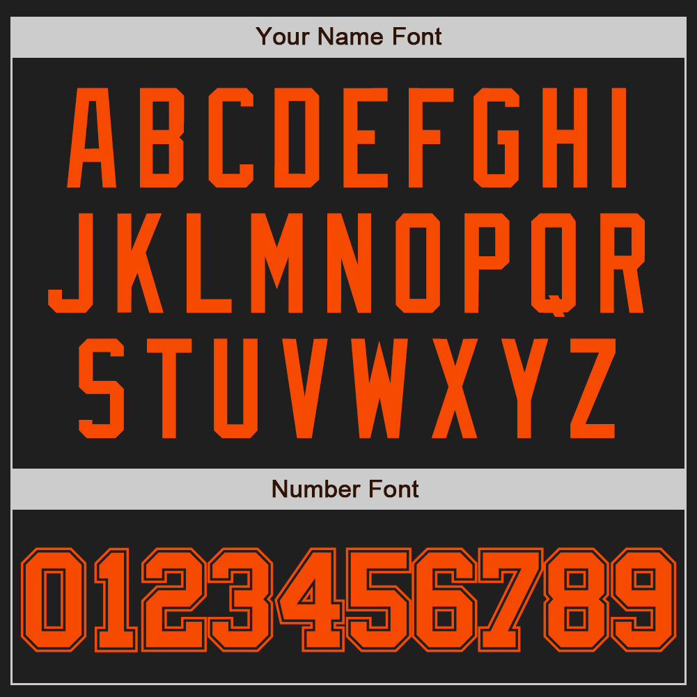 Custom Black Orange Authentic Baseball Jersey view 6