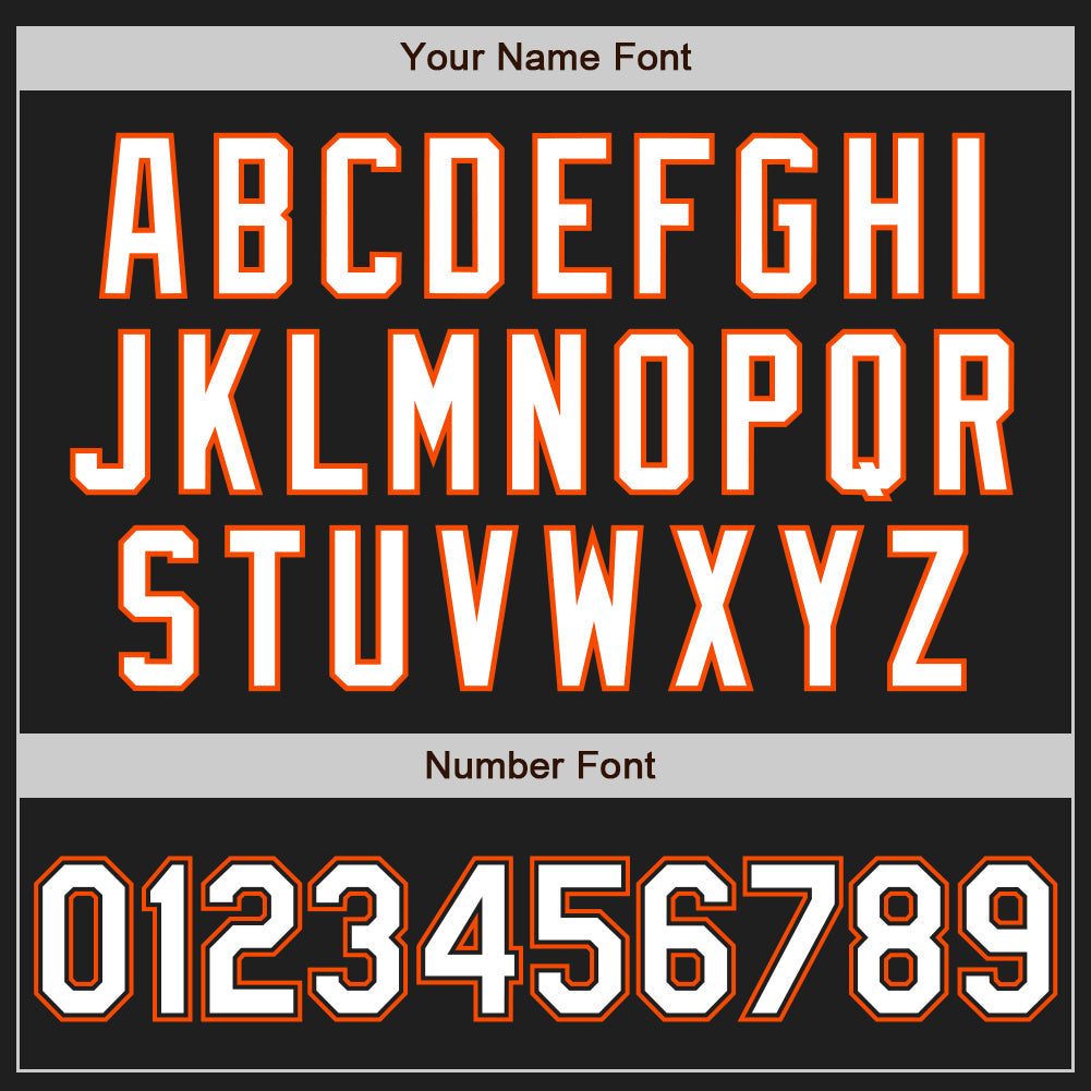Custom Black White-Orange Authentic Baseball Jersey view 5