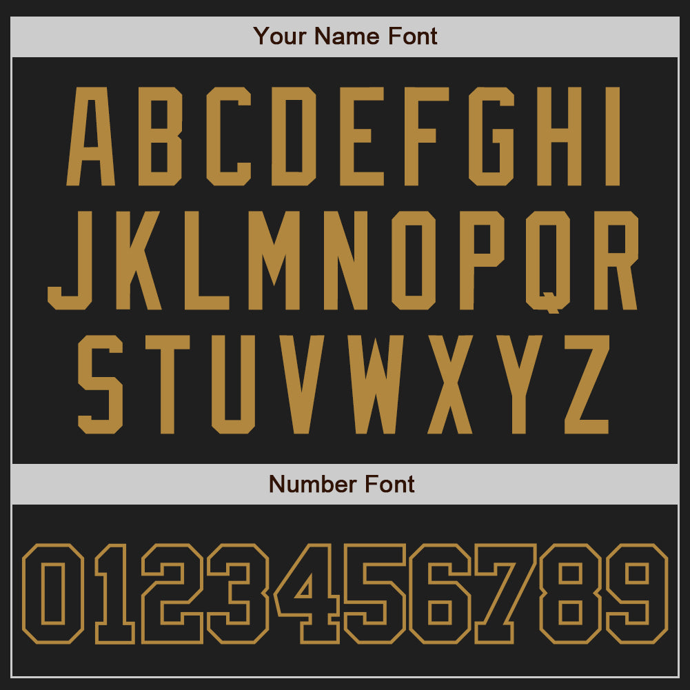 Custom Black Black-Old Gold Authentic Baseball Jersey view 5
