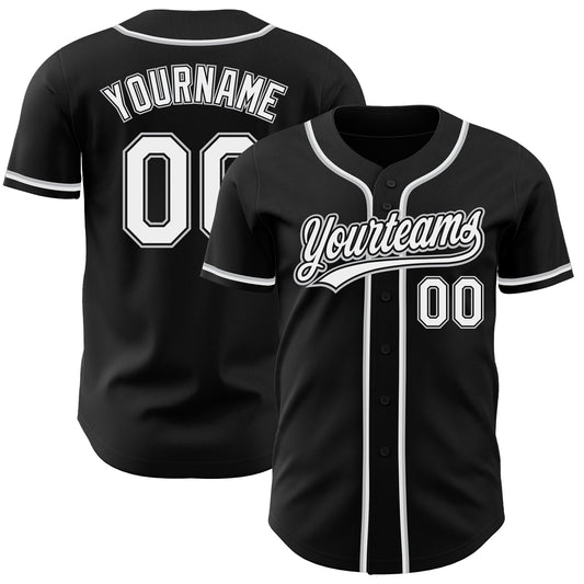 Custom Black White-Gray Authentic Baseball Jersey - Main View