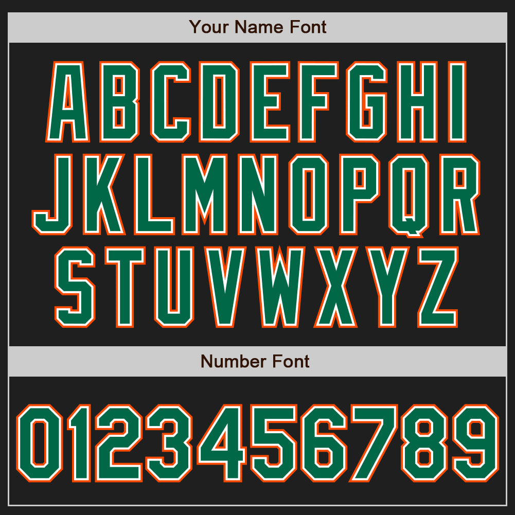 Custom Black Kelly Green-Orange Authentic Baseball Jersey view 5