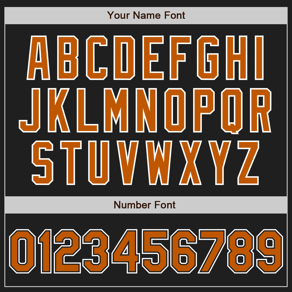 Custom Black Texas Orange-White Authentic Baseball Jersey view 5