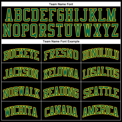 Custom Black Gold Pinstripe Kelly Green-Gold Authentic Basketball Jersey view 3