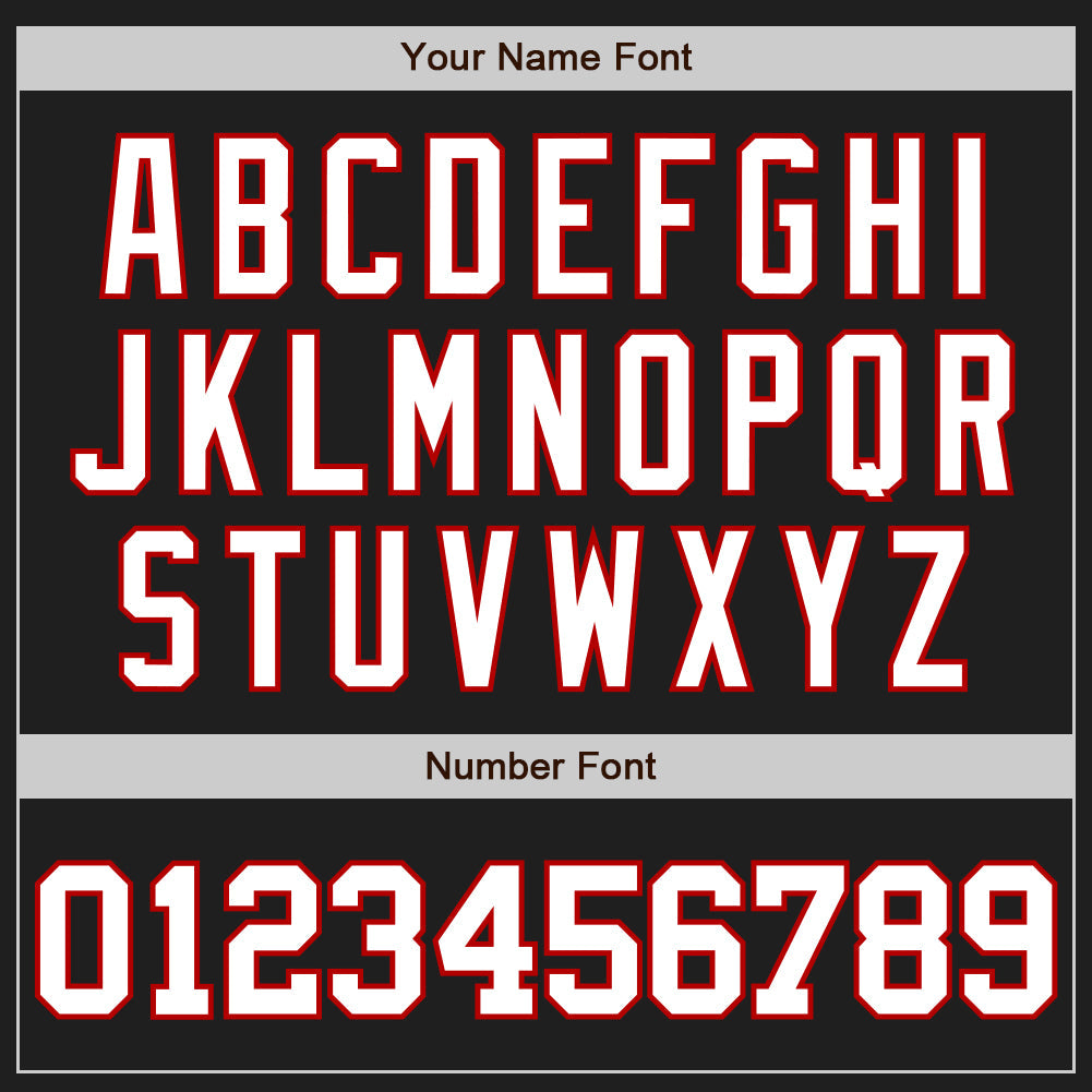 Custom Black White-Red Authentic Baseball Jersey view 5
