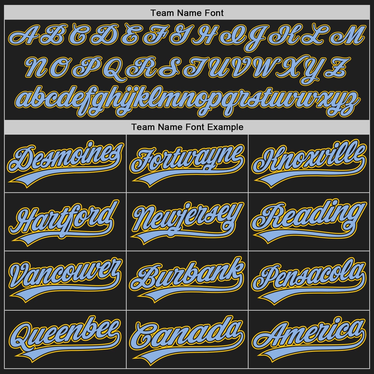 Custom Black Yellow Pinstripe Light Blue Authentic Baseball Jersey view 4