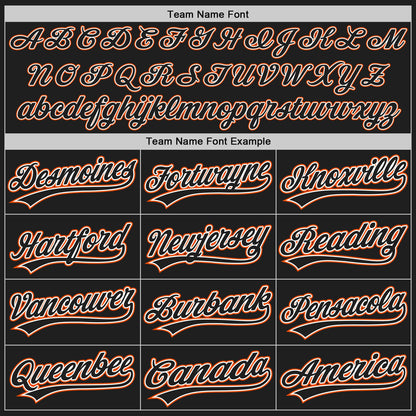 Custom Black Orange Pinstripe Black-White Authentic Baseball Jersey view 5