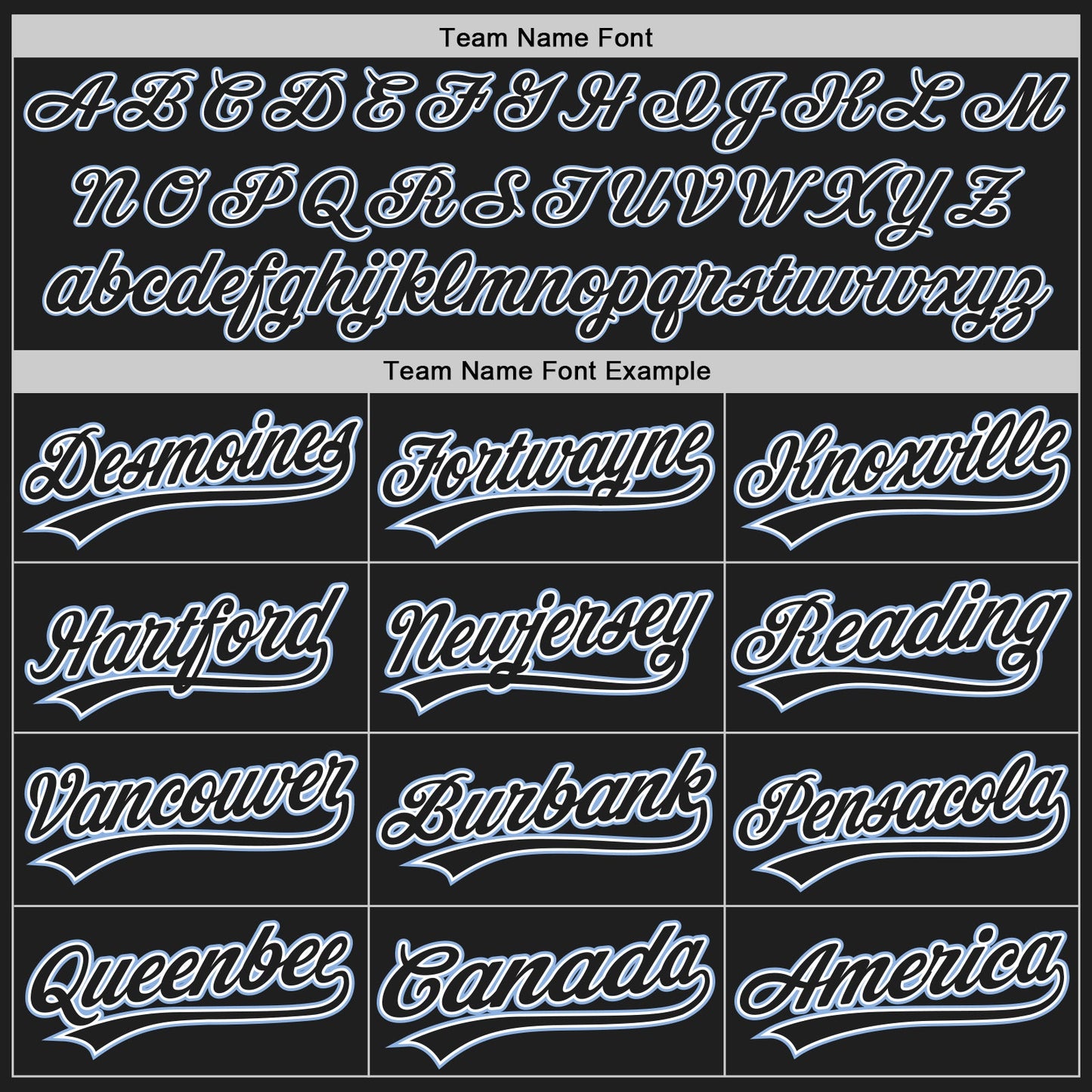Custom Black Light Blue Pinstripe Black-White Authentic Baseball Jersey view 5