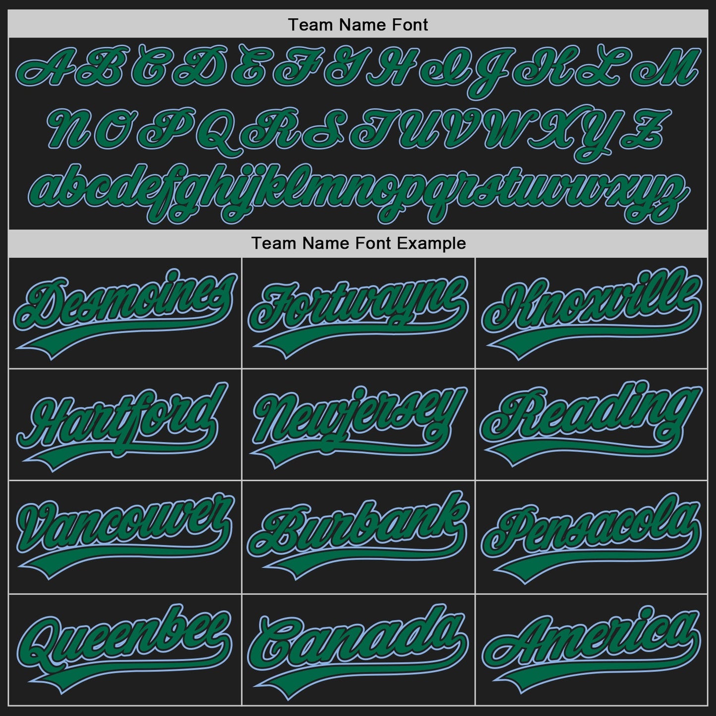 Custom Black Light Blue Pinstripe Kelly Green Authentic Baseball Jersey view 4