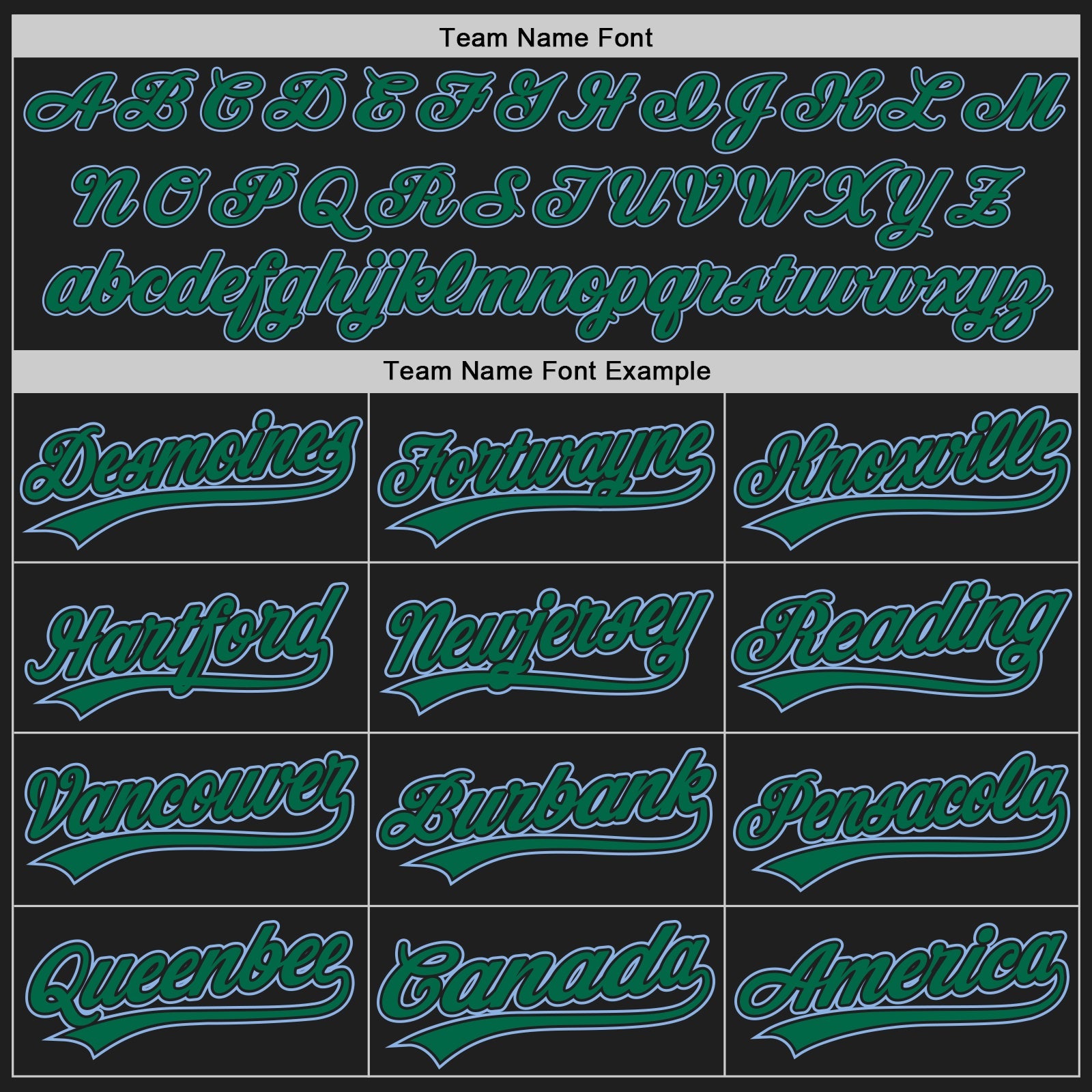 Custom Black Light Blue Pinstripe Kelly Green Authentic Baseball Jersey view 4