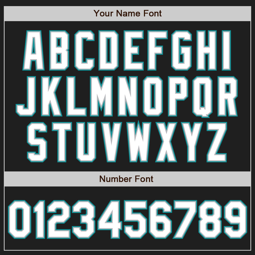 Custom Black Teal Pinstripe White-Gray Authentic Baseball Jersey view 5