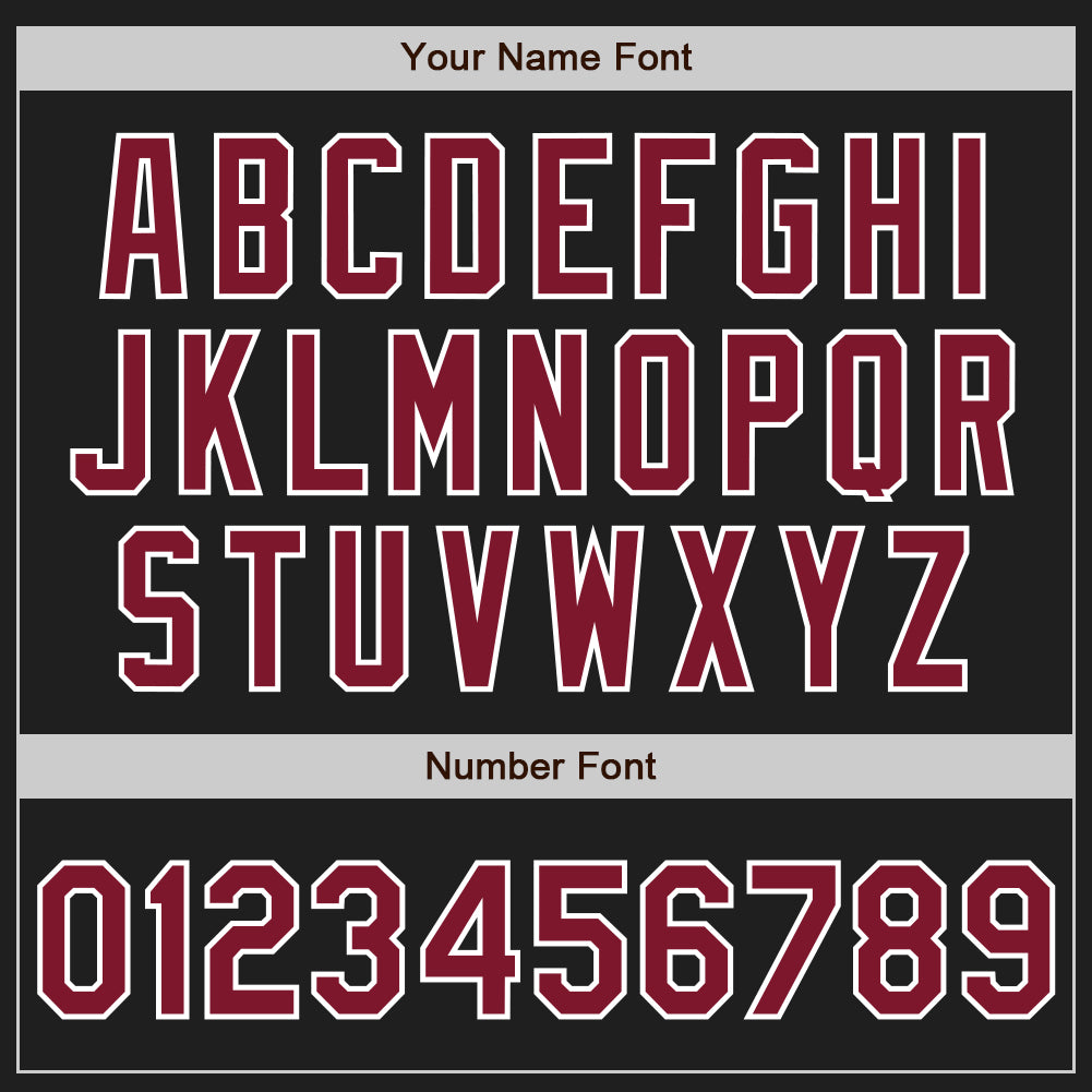 Custom Black White Pinstripe Crimson Authentic Baseball Jersey view 5