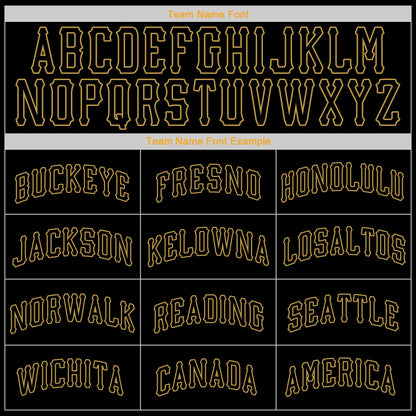 Custom Black Old Gold Authentic Baseball Jersey view 4