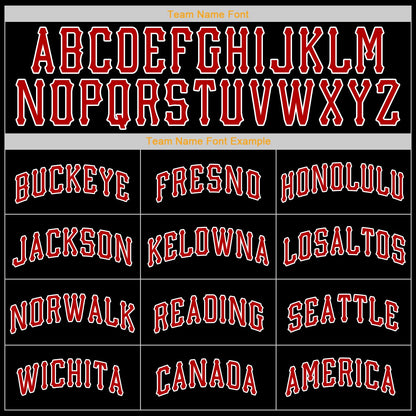 Custom Black Red-White Authentic Baseball Jersey view 4