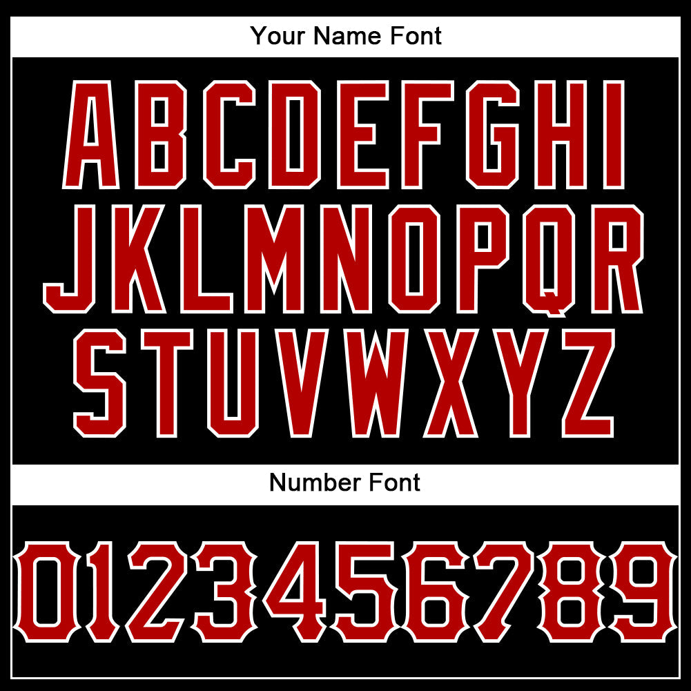 Custom Black Red-White Authentic Baseball Jersey view 5