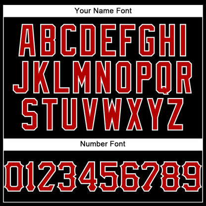 Custom Black Red-White Authentic Baseball Jersey view 5