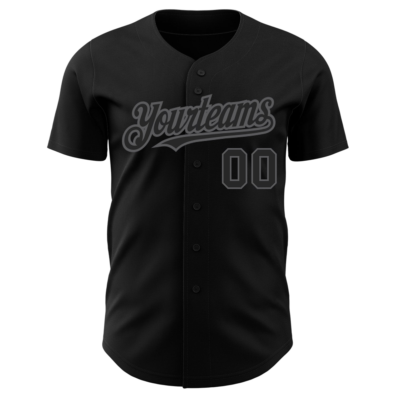 Custom Black Steel Gray Authentic Baseball Jersey view 2