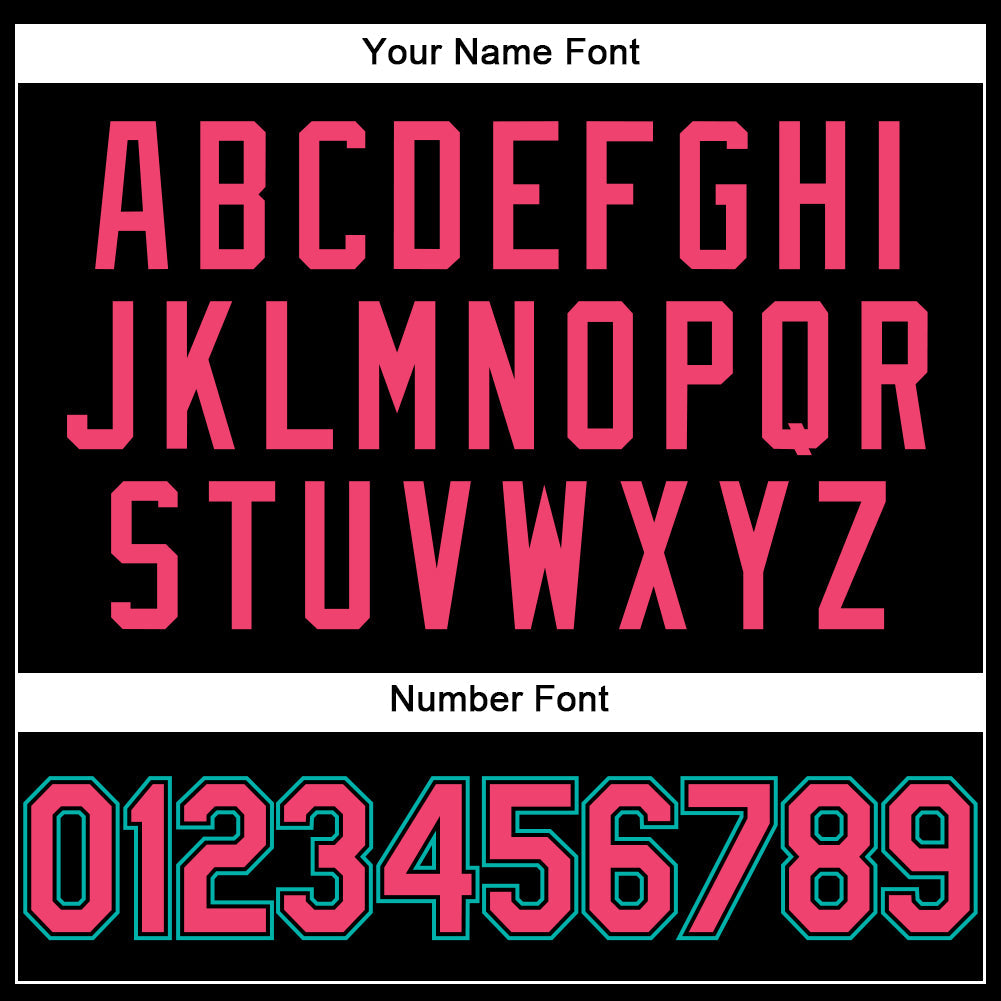 Custom Black Neon Pink-Aqua Performance T-Shirt view 4