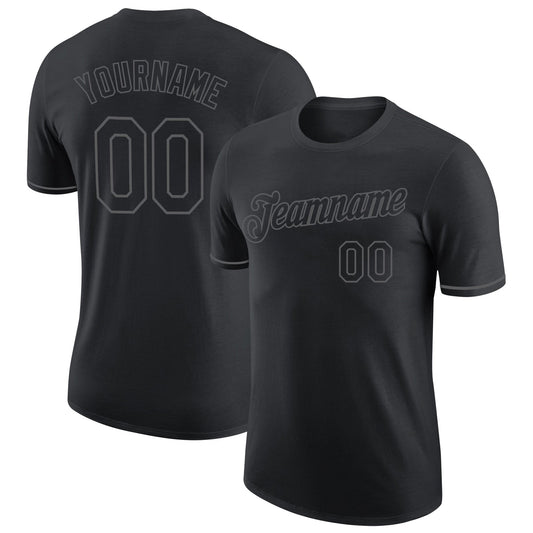Custom Black Steel Gray Performance T-Shirt - Main View