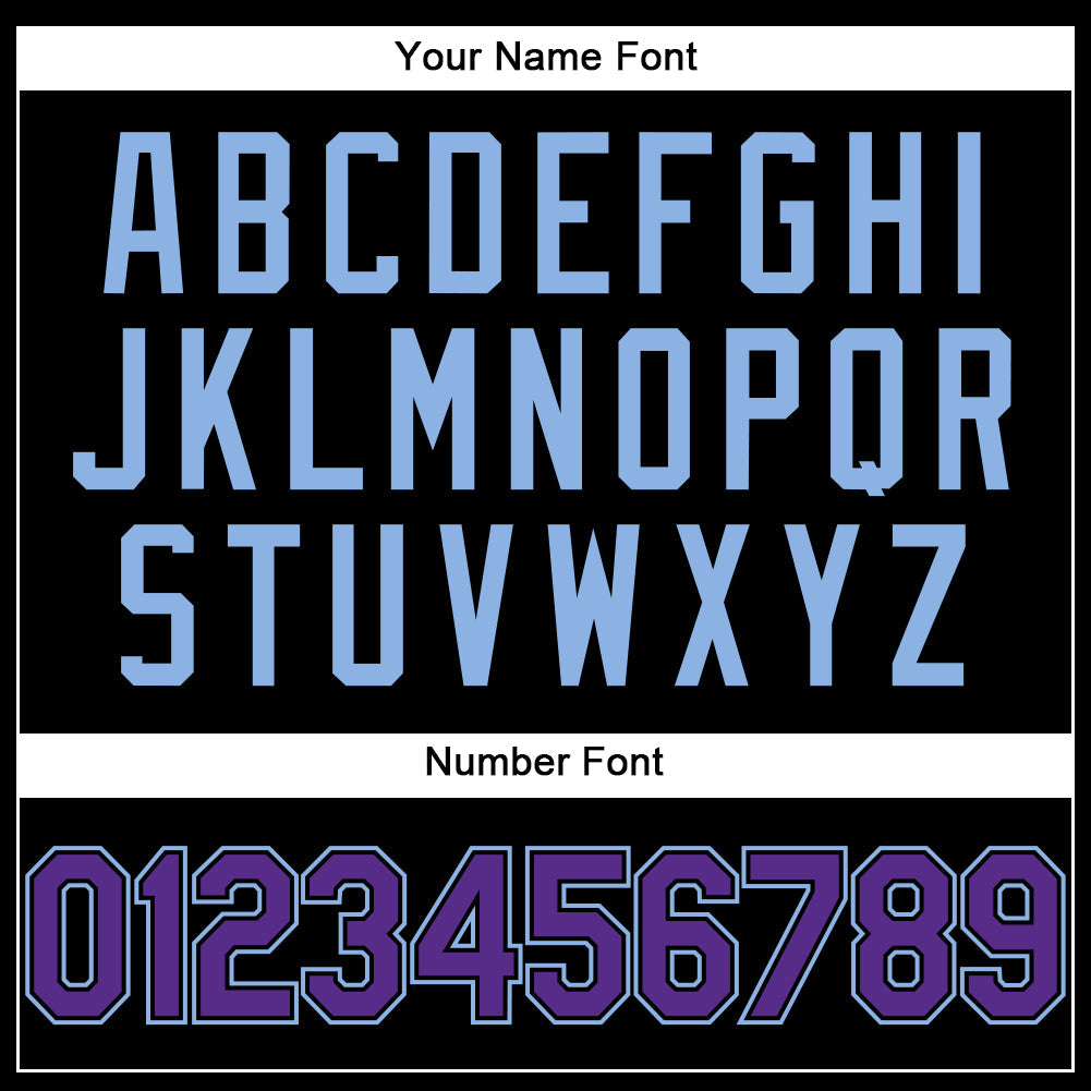 Custom Black Purple-Light Blue Performance T-Shirt view 4