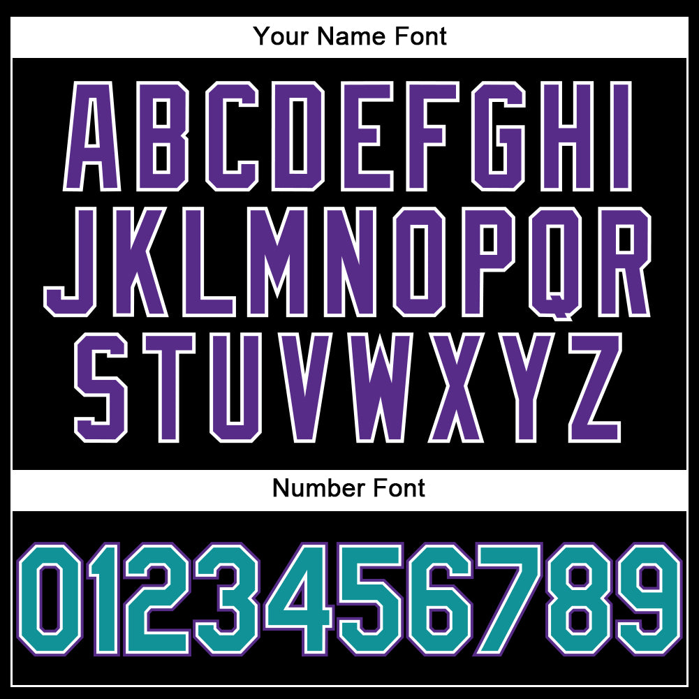 Custom Black Teal-Purple Performance T-Shirt view 4