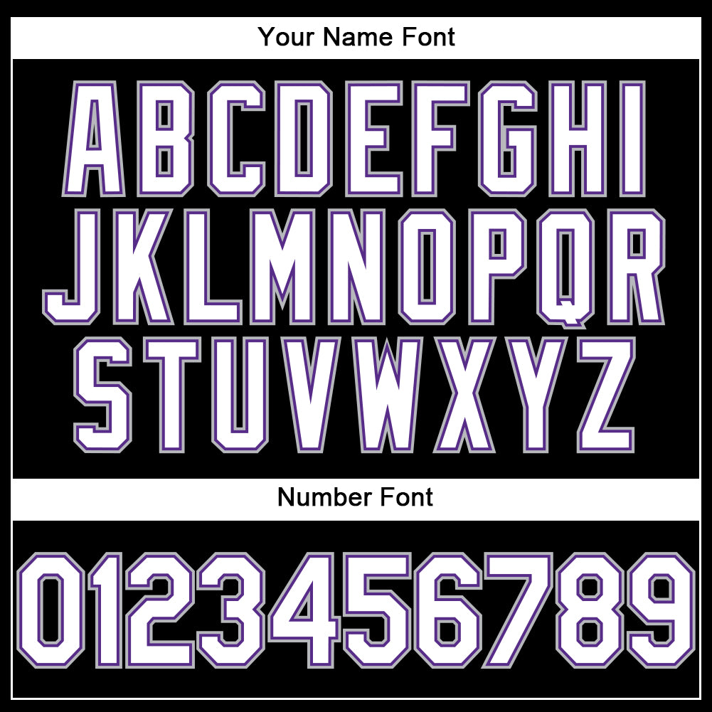 Custom Black White Purple-Gray Performance T-Shirt view 4