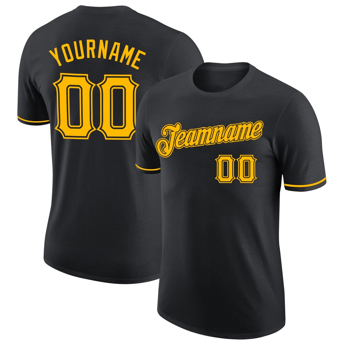 Custom Black Gold Performance T-Shirt - Main View