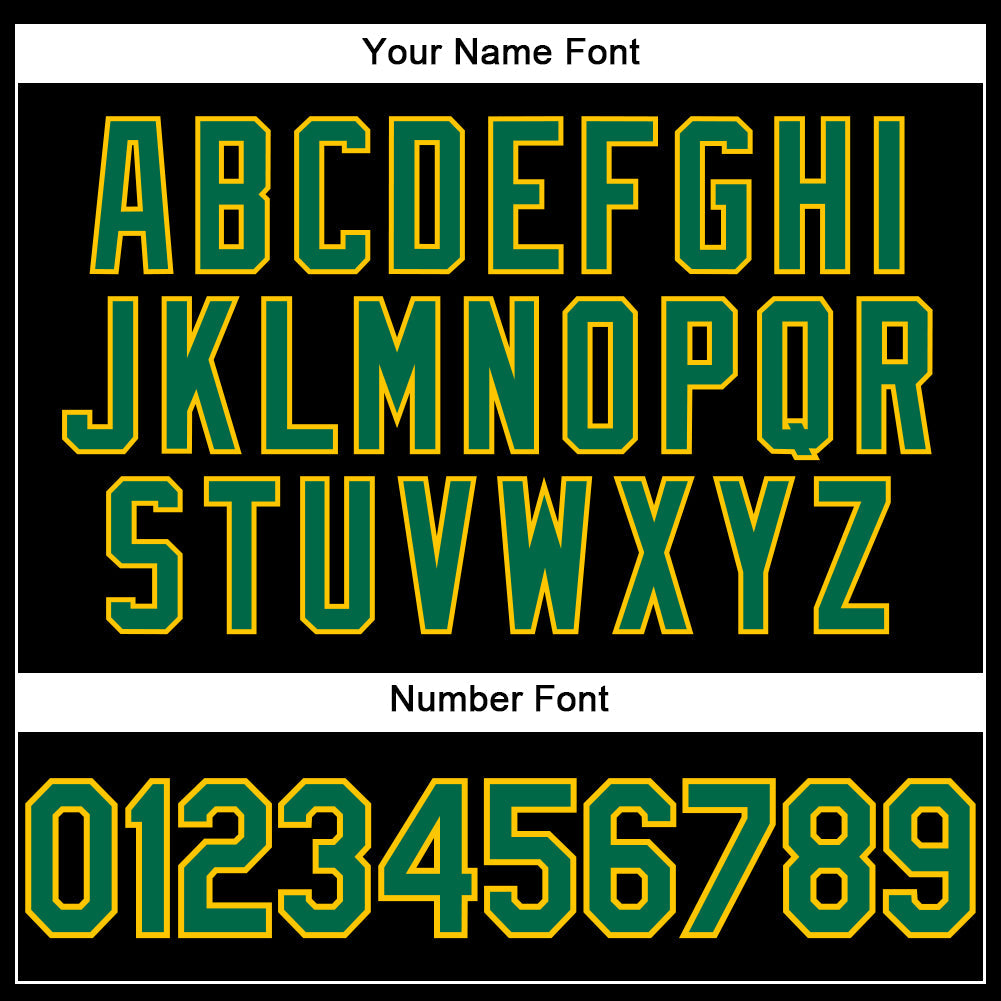 Custom Black Kelly Green-Yellow Performance T-Shirt view 4