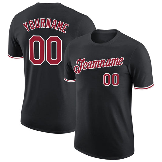 Custom Black Cardinal-White Performance T-Shirt - Main View