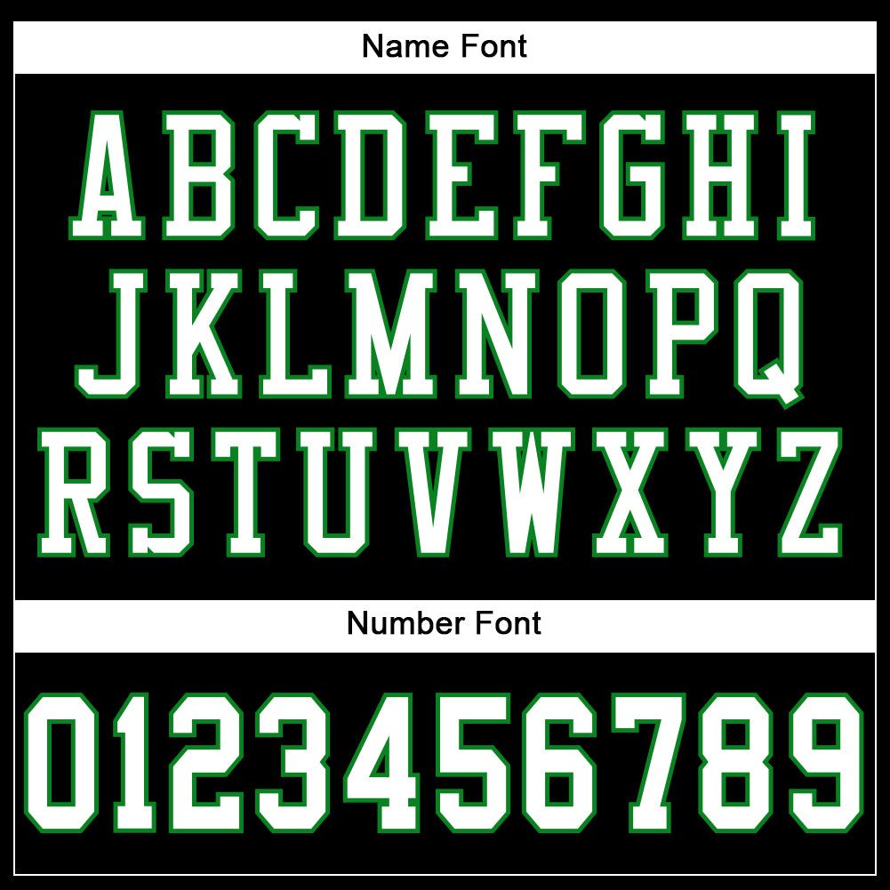Custom Black White-Grass Green Mesh Authentic Football Jersey view 4