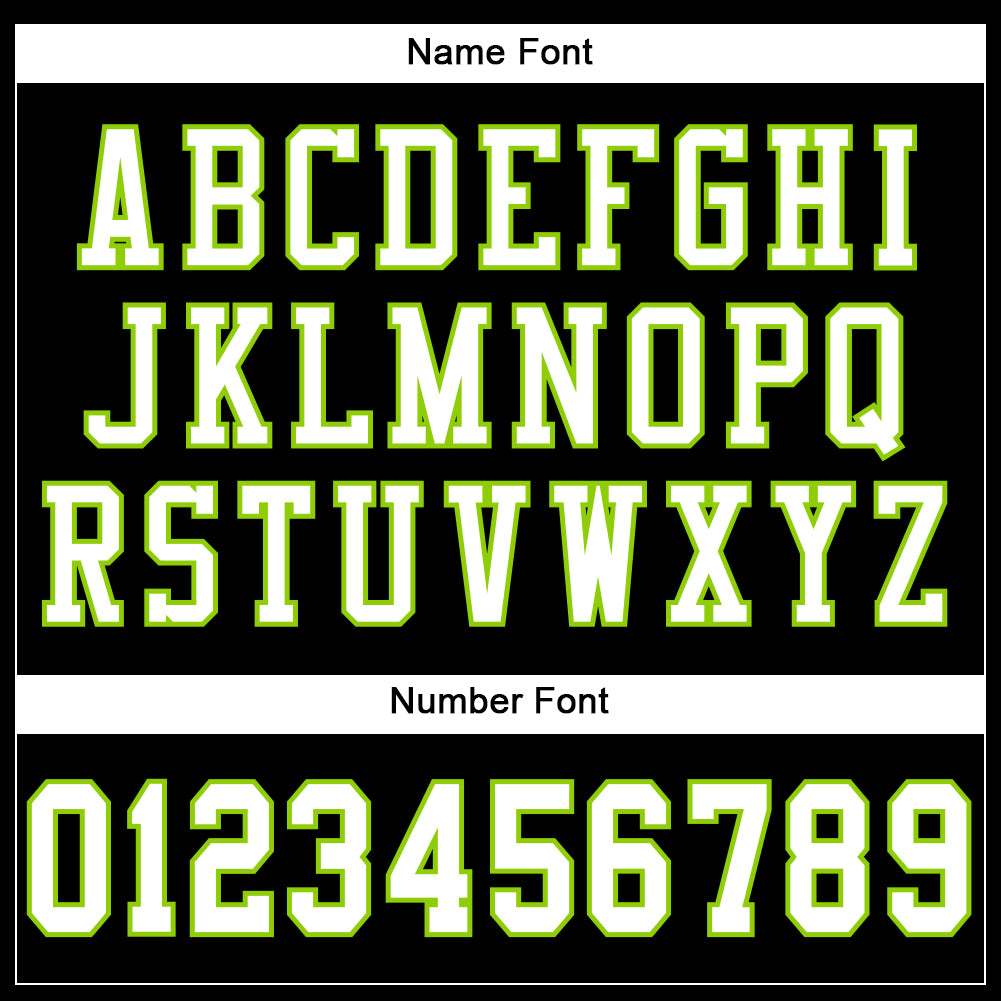 Custom Black White-Neon Green Mesh Authentic Football Jersey view 4