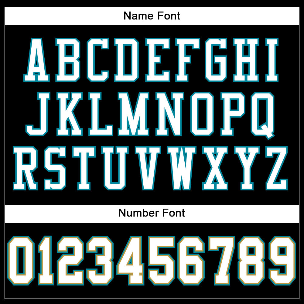 Custom Black White-Teal Mesh Authentic Football Jersey view 4
