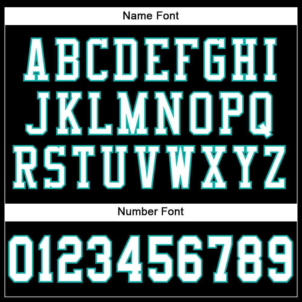 Custom Black White-Aqua Mesh Authentic Football Jersey view 4