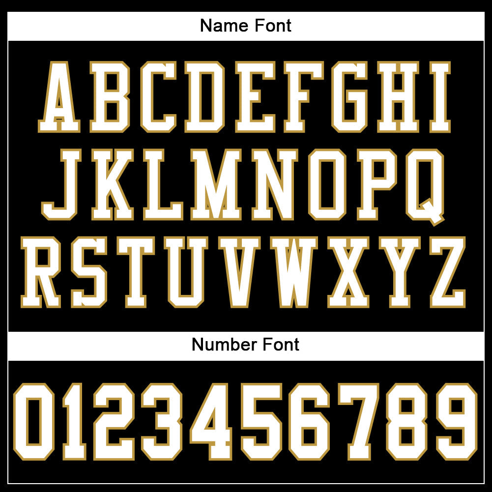 Custom Black White-Old Gold Mesh Authentic Football Jersey view 4