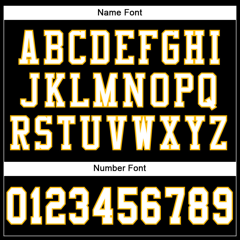 Custom Black White-Gold Mesh Authentic Football Jersey view 4