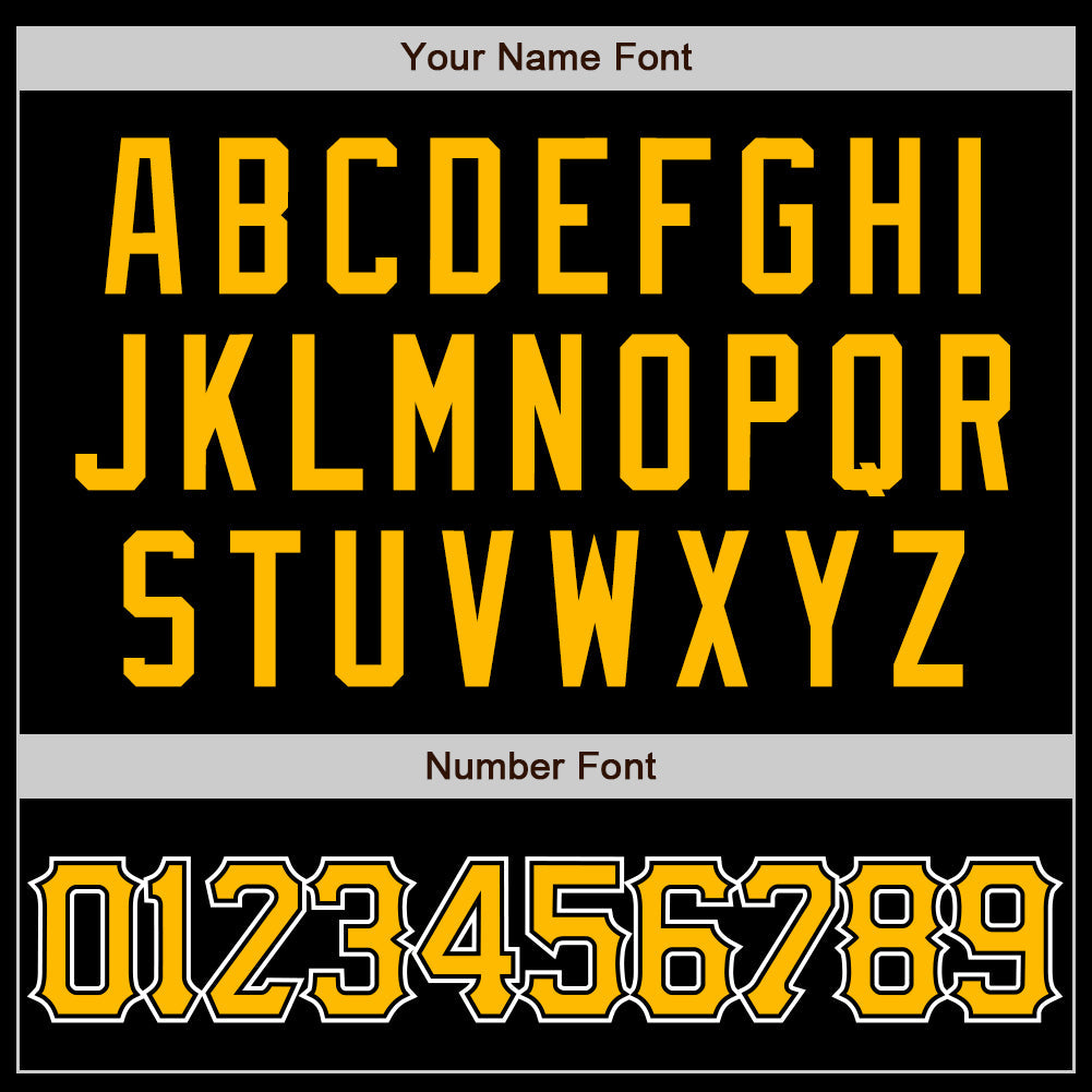 Custom Black Gold-Yellow Authentic Baseball Jersey view 5