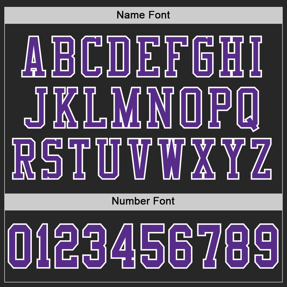Custom Black Purple-White Mesh Authentic Football Jersey view 5
