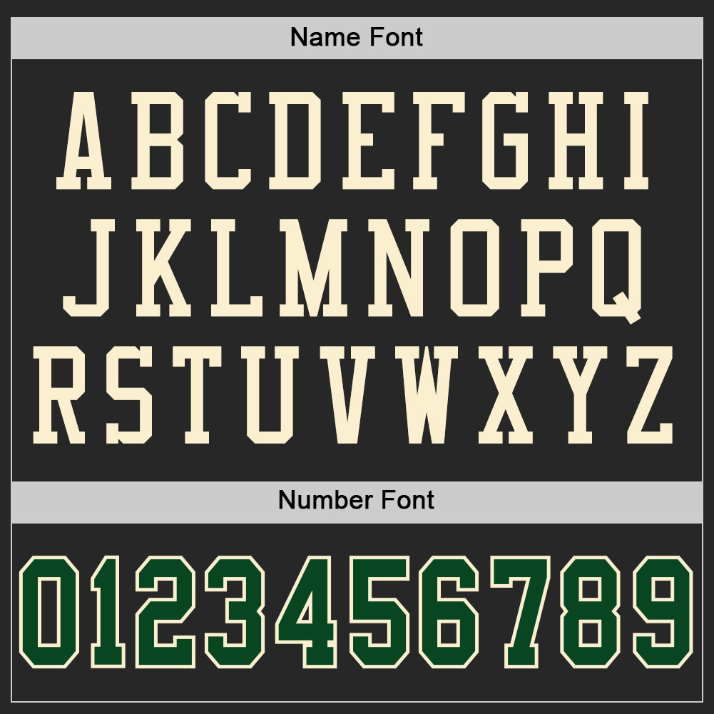 Custom Black Green-Cream Mesh Authentic Football Jersey view 4