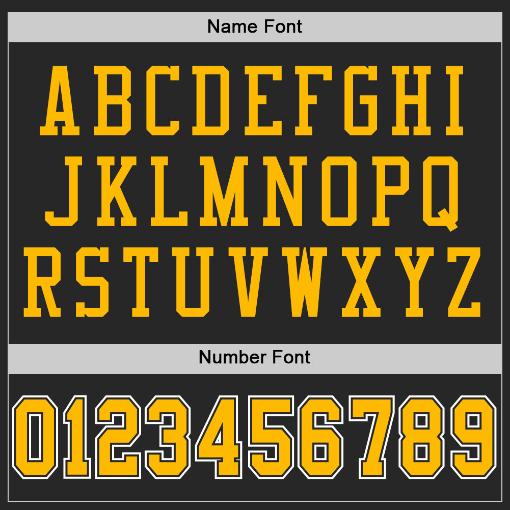 Custom Black Gold-White Mesh Authentic Football Jersey view 4