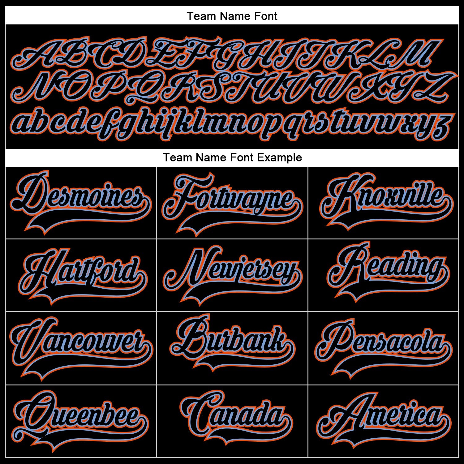 Custom Black Powder Blue-Orange Hockey Lace Neck Jersey view 4