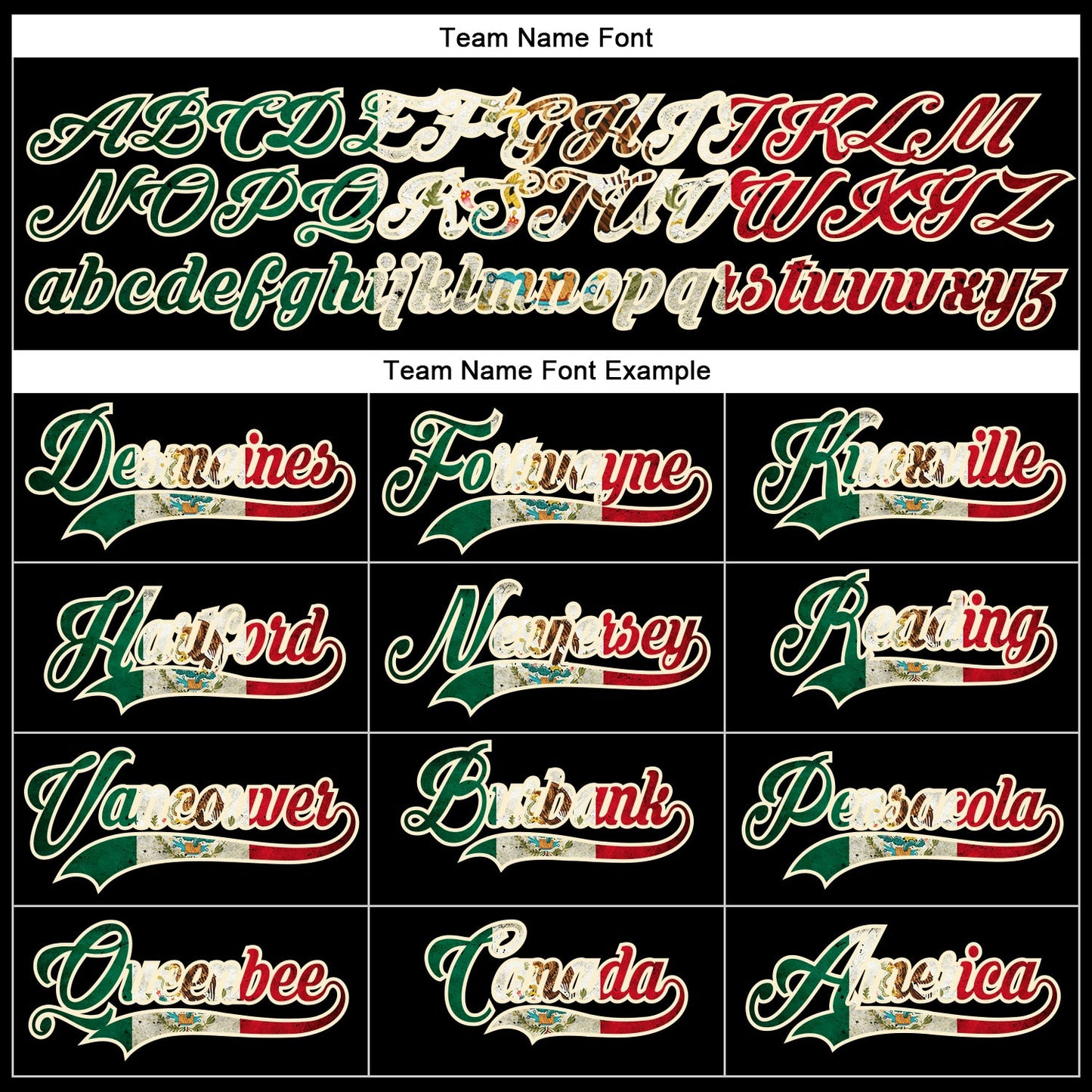 Custom Black Vintage Mexican Flag Cream Kelly Green-Red Hockey Lace Neck Jersey view 4