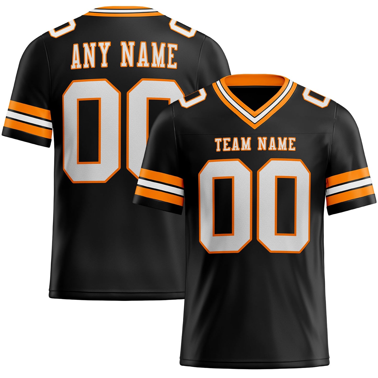 Custom Black White-Bay Orange Authentic Football Jersey - Main View