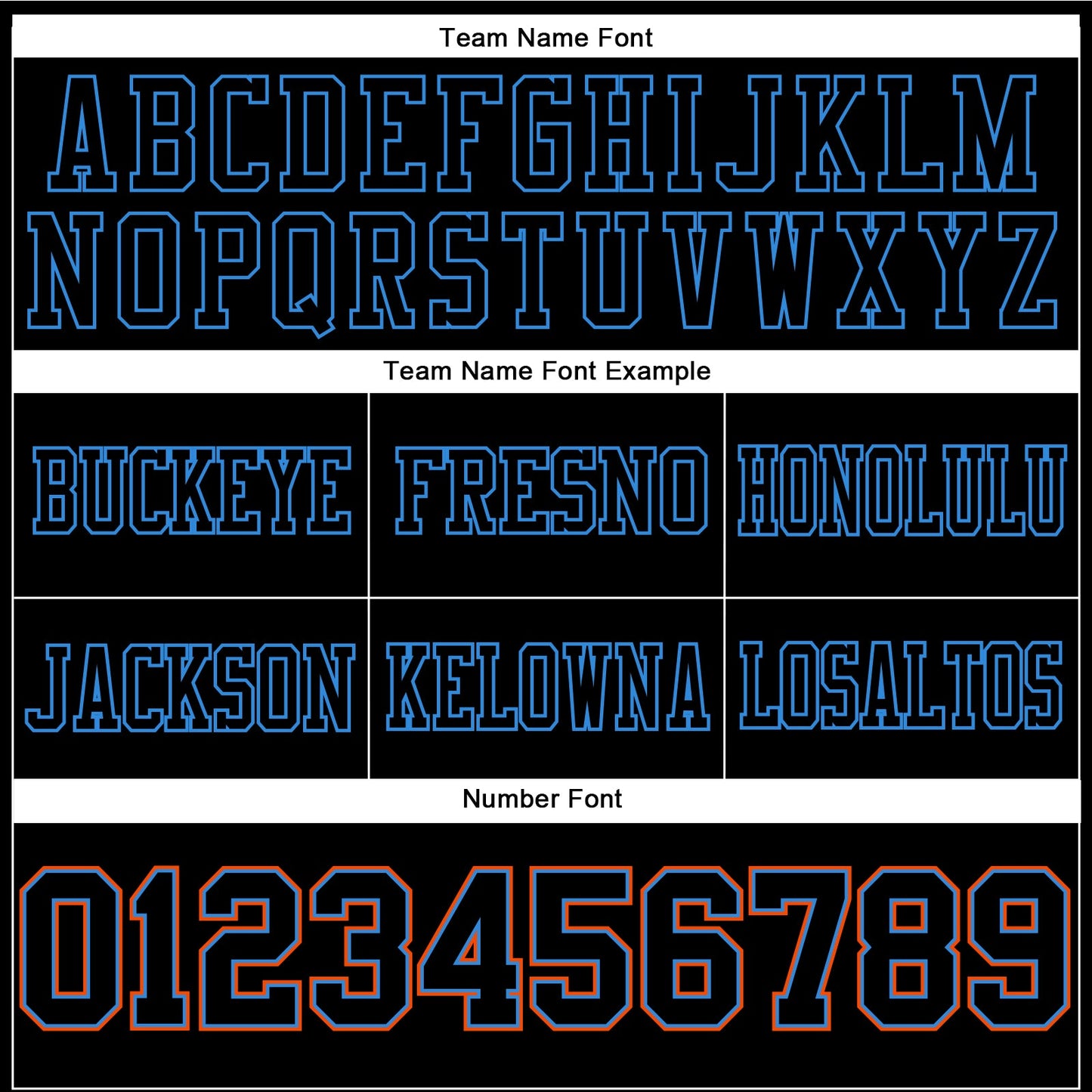 Custom Black Powder Blue-Orange Authentic Football Jersey view 3