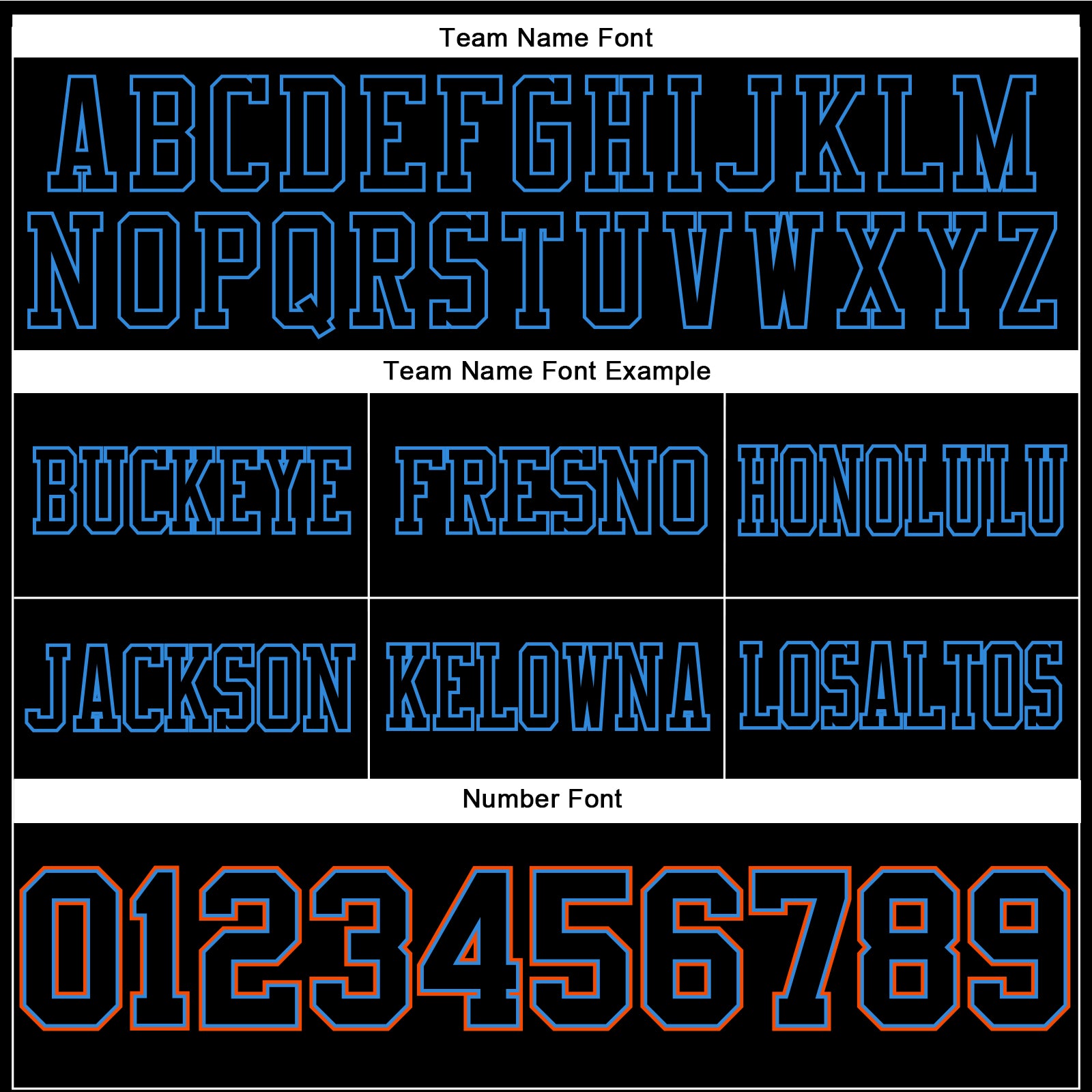 Custom Black Powder Blue-Orange Authentic Football Jersey view 3