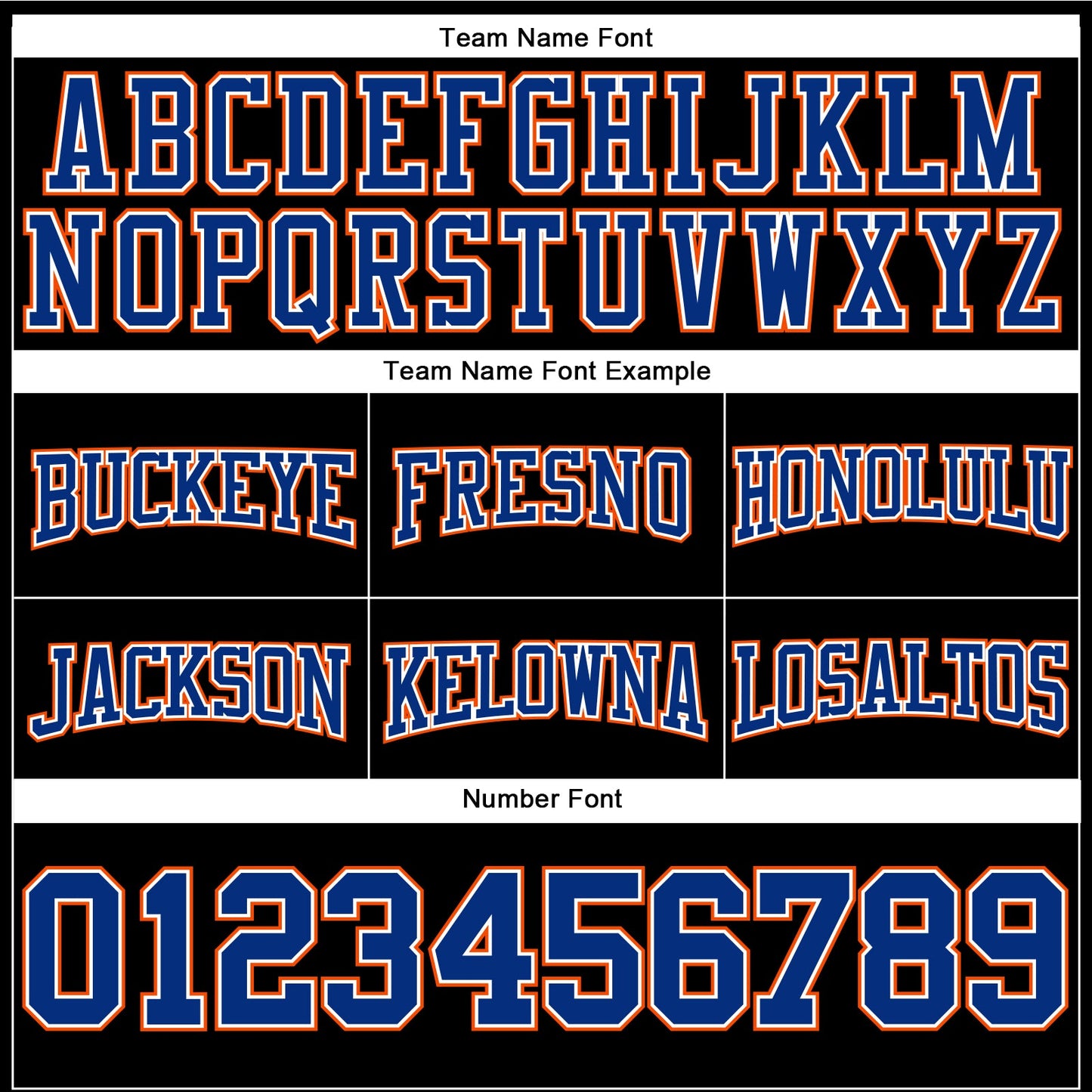 Custom Stitched Black Royal-Orange Football Pullover Sweatshirt Hoodie view 3