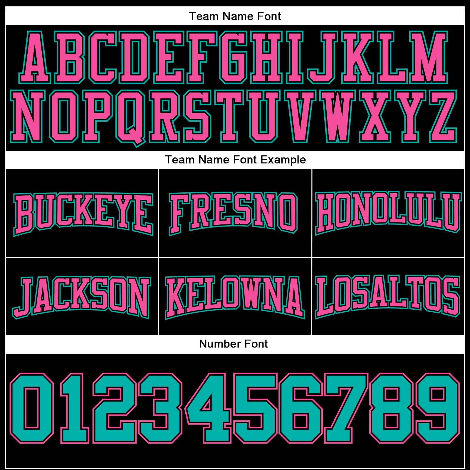 Custom Stitched Black Aqua-Pink Football Pullover Sweatshirt Hoodie view 3