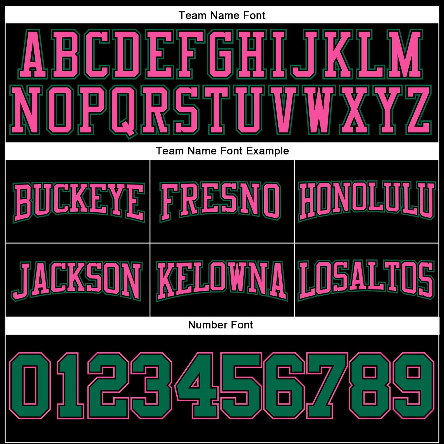 Custom Stitched Black Kelly Green-Pink Football Pullover Sweatshirt Hoodie view 3