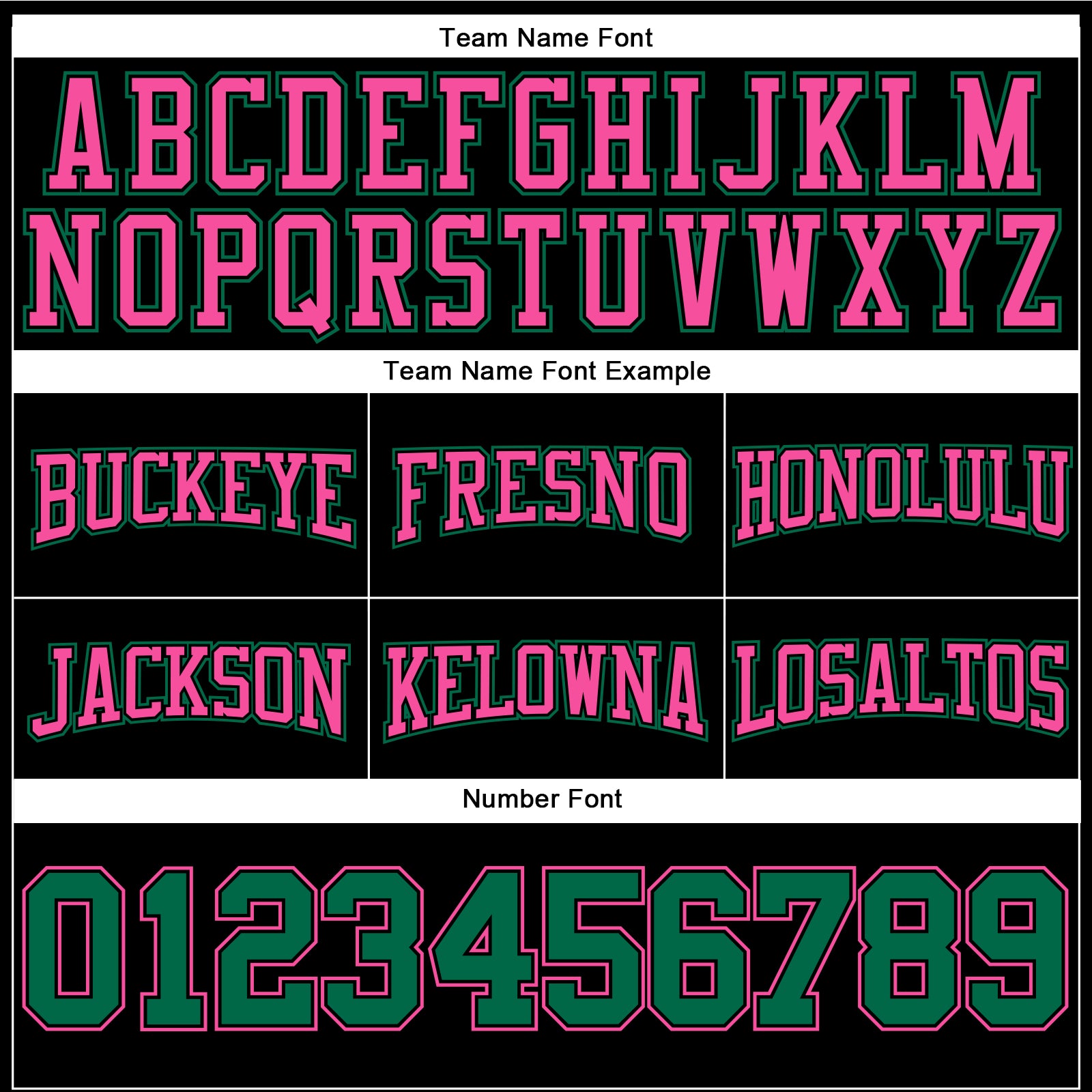 Custom Stitched Black Kelly Green-Pink Football Pullover Sweatshirt Hoodie view 3