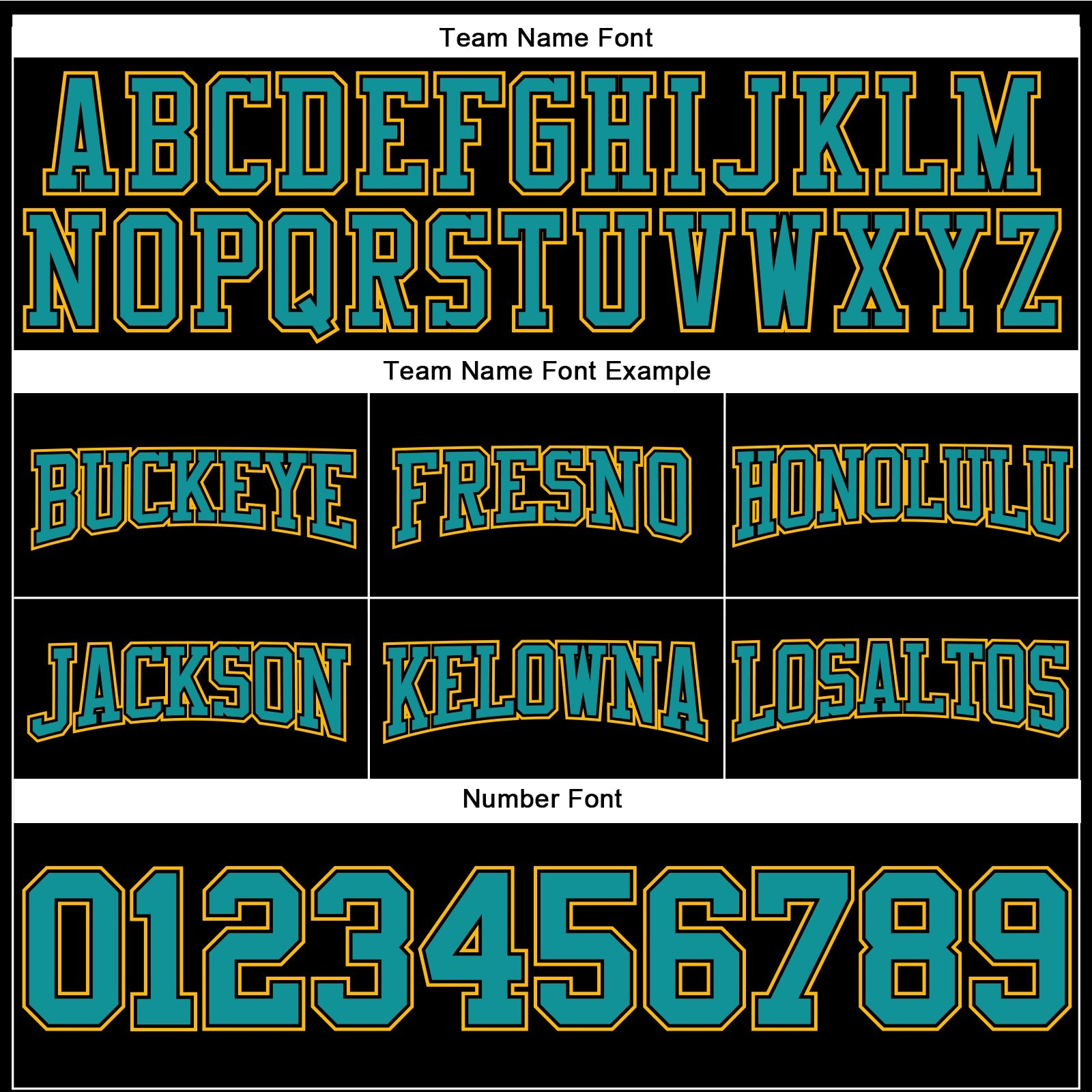 Custom Stitched Black Teal-Gold Football Pullover Sweatshirt Hoodie view 3