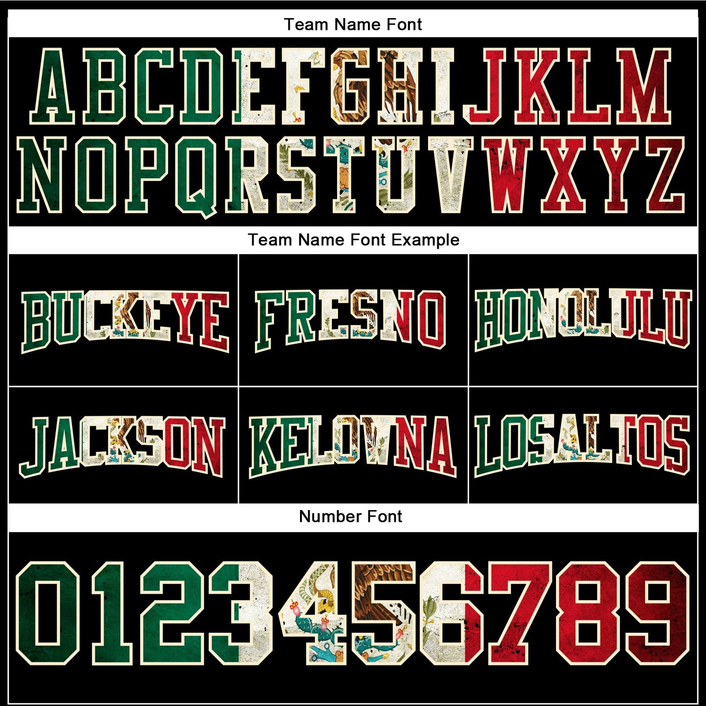 Custom Stitched Black Vintage Mexican Flag Cream-Red Football Pullover Sweatshirt Hoodie view 3